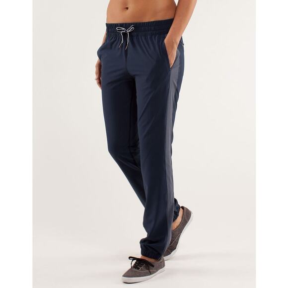 Lululemon Work It Out Track Pants SZ S Wagon Stripe Inkwell Jogger Elastic Waist - Picture 2 of 14